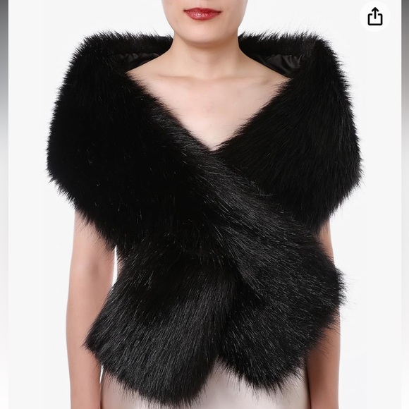 Faux Fur Scarf Wrap Collar Shawl Shrug - Picture 2 of 7